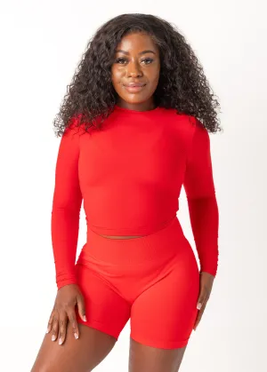 Royal Mode EcoFriendly Material BUTTER LONG SLEEVE - RED