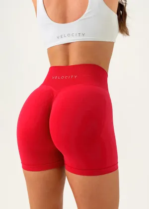 ULTIMATE SEAMLESS SCRUNCH SHORTS MINI - POPPY Effortless Look Flex Fit Design