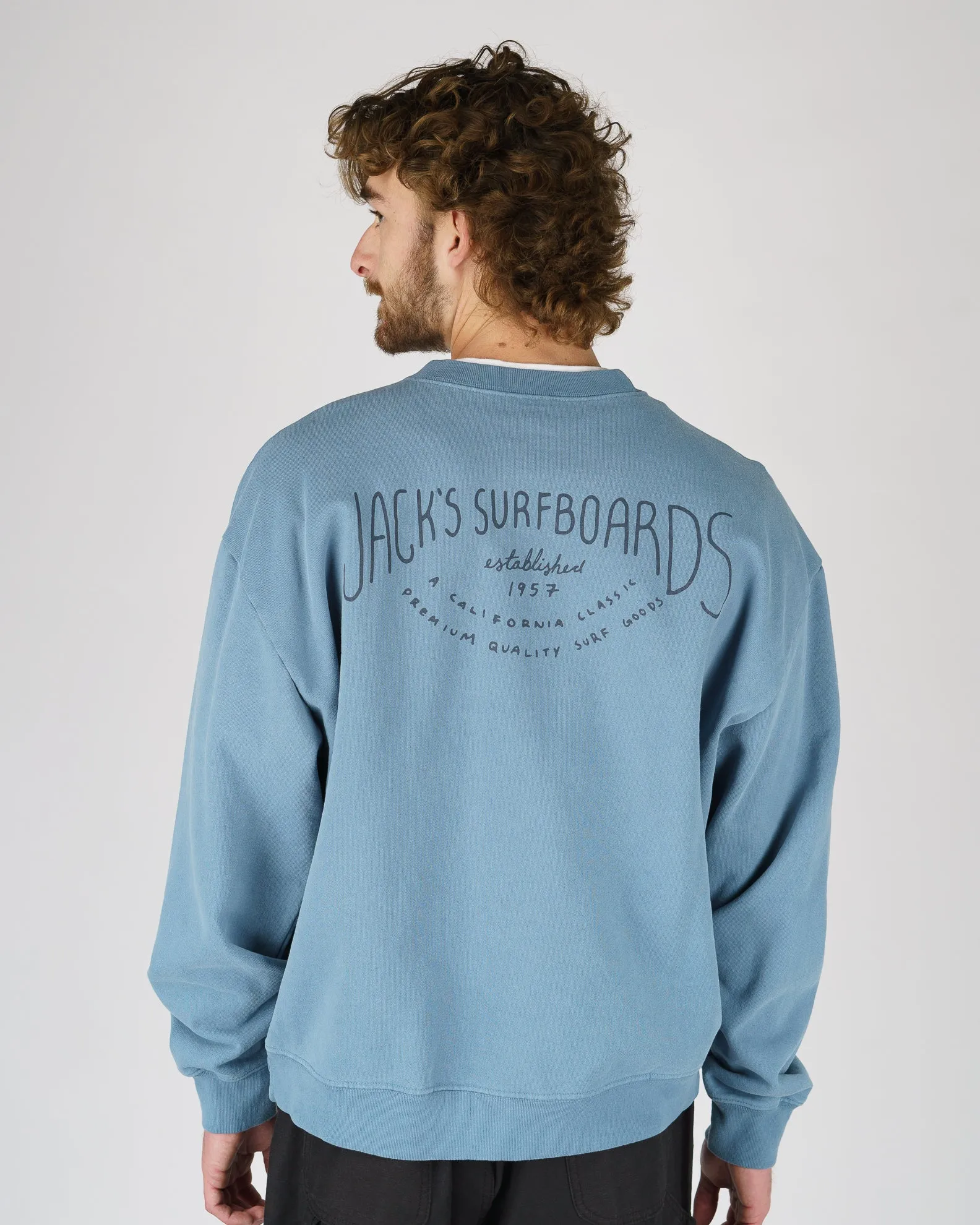 Crescent Heavyweight Crewneck - Blue Cool Style