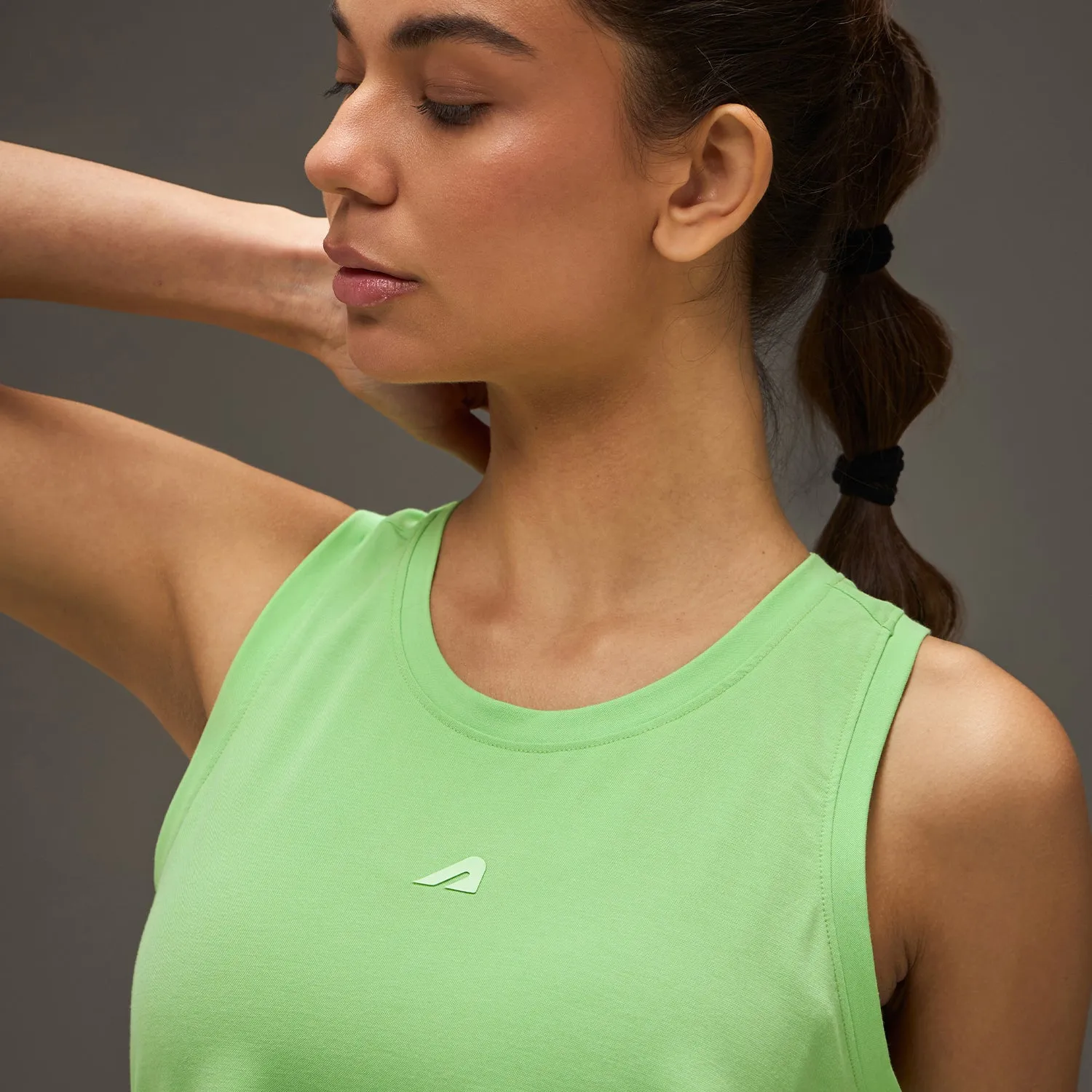Women Elevated Flared Tank Top Pistachio Green Active Wear easy to repair