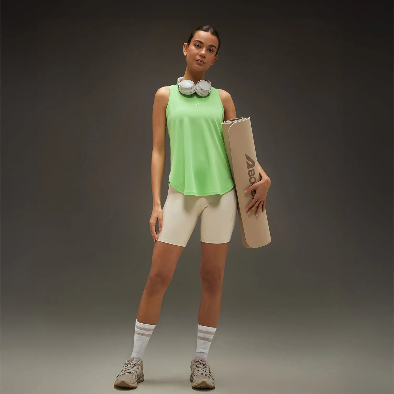 Fire - control - integrated Weapon - mounting Women Elevated Flared Tank Top Pistachio Green