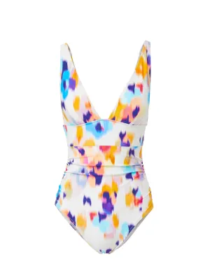Niki One Piece Floral Ikat Double Layered Durability Compression Fit Design