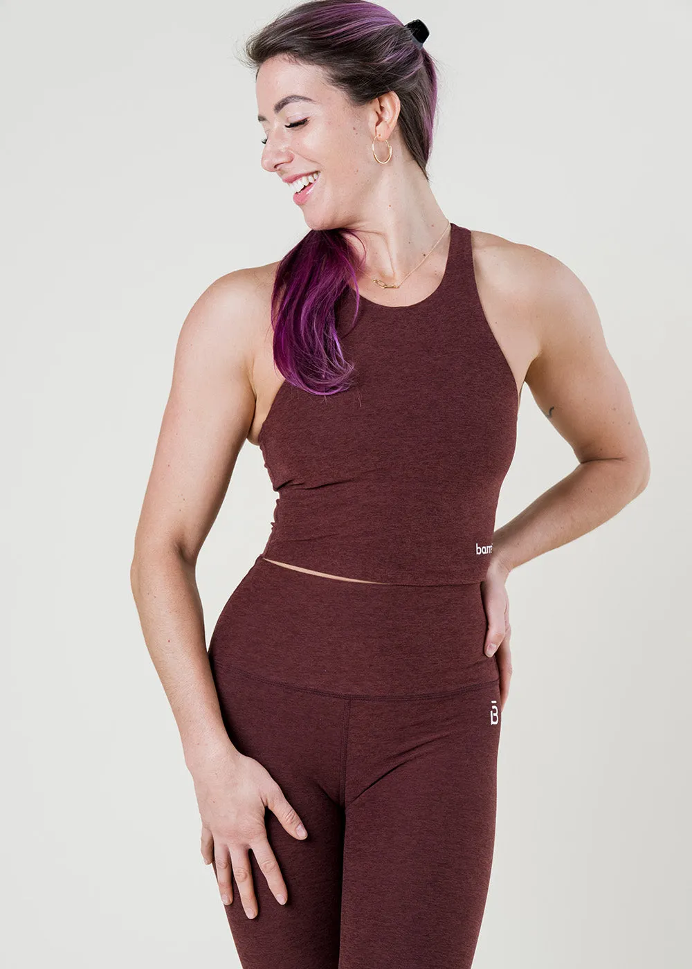 Focus Cropped Tank - Chocolate Mocha Heather Convertible Style