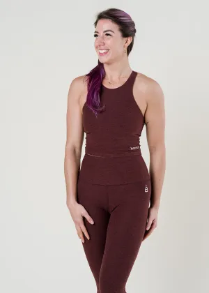 Permanent Crease Laid-Back Outfit Focus Cropped Tank - Chocolate Mocha Heather