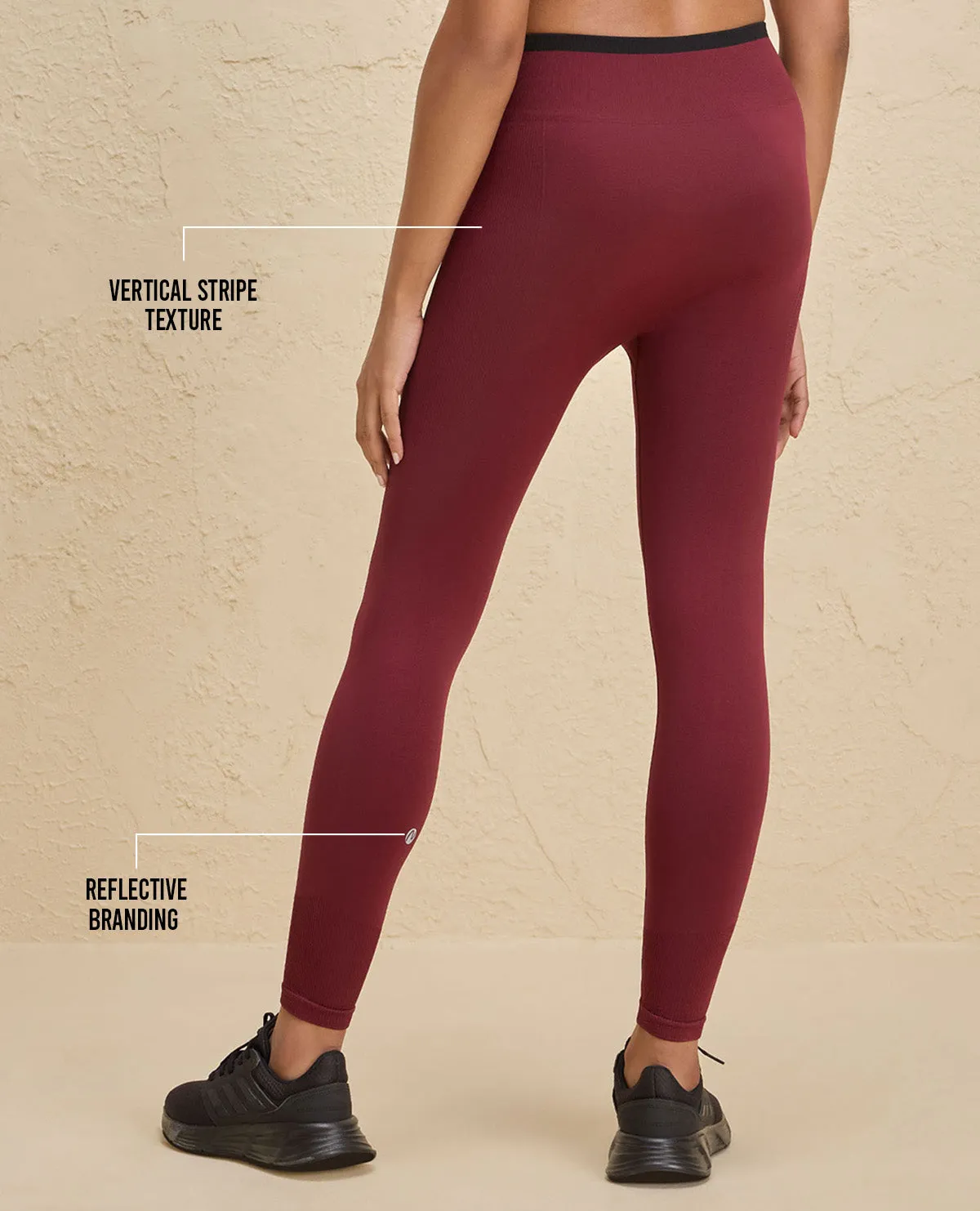 Nykd By Nykaa Seamfree Game Changer Booty Leggings -NYK406-Maroon Mountain Hike Wrinkle Resistant