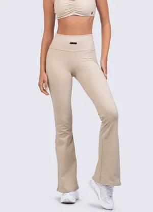 LEGGING EMANA FLARE ICONIC-BEIGE Breathable Comfort Fit