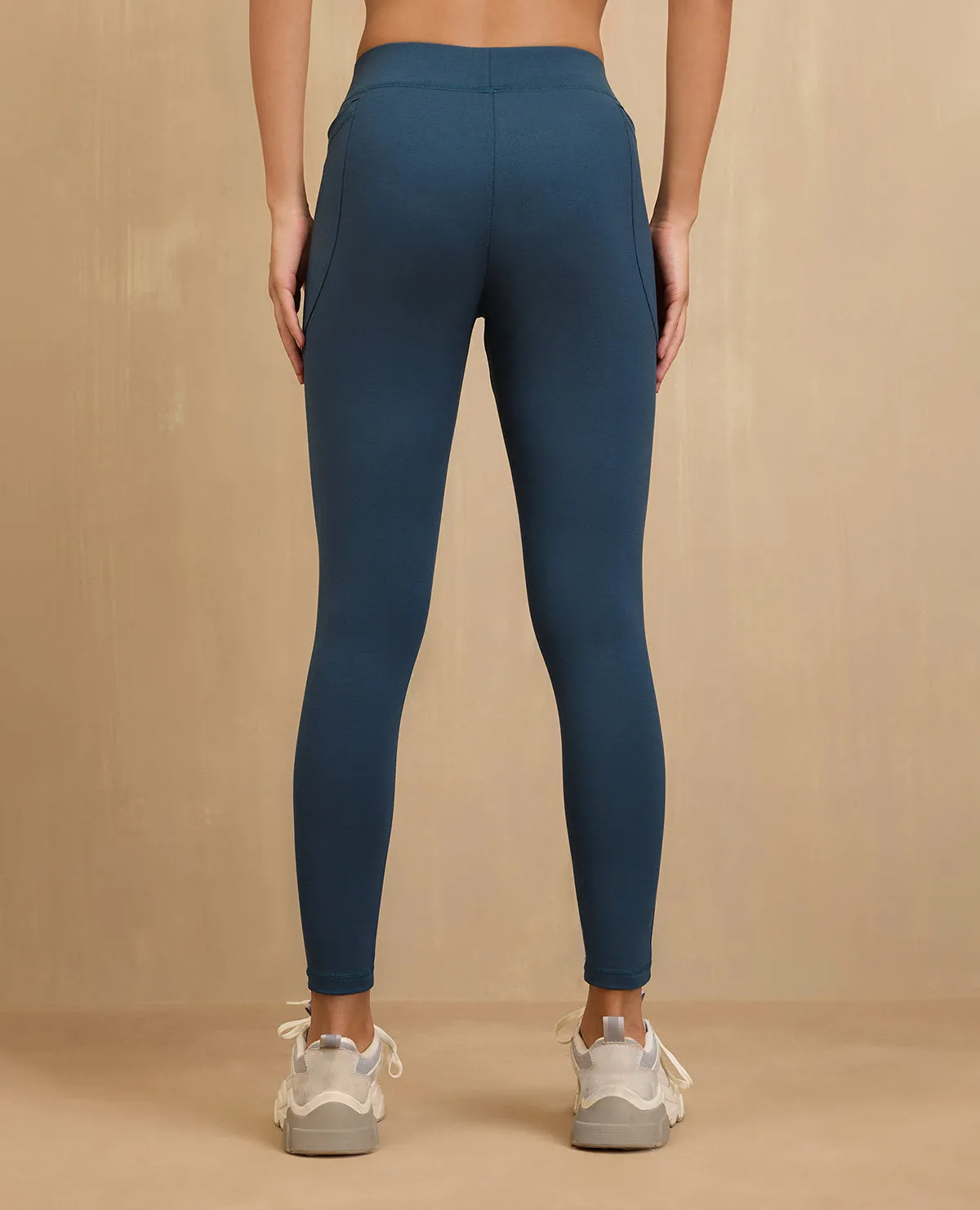 NYKD By Nykaa Comfort Leggings with Pockets! - NYAT401-Blue Feather Feel Soft and Chic