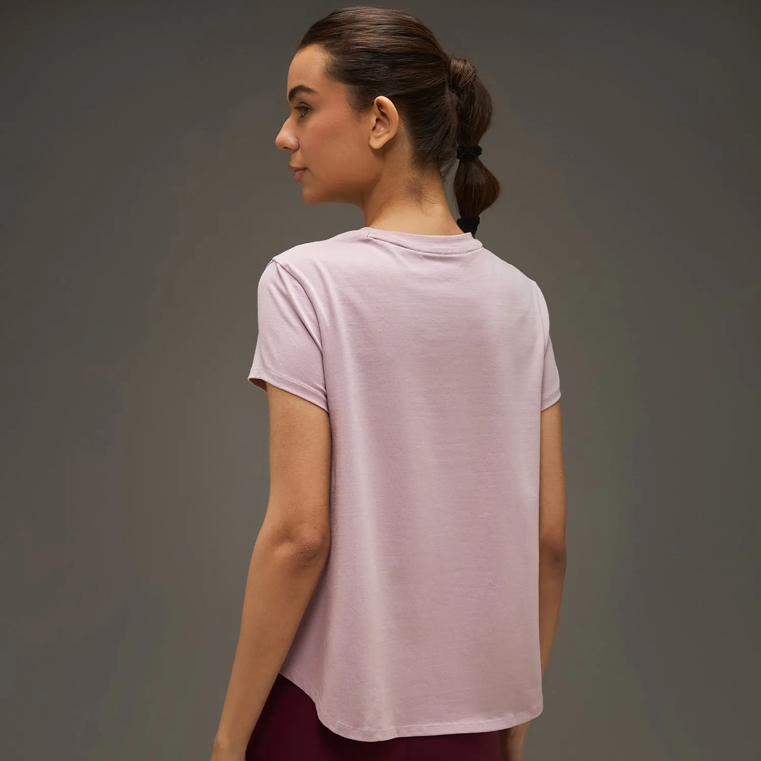 Champion Glow Women Essential Flared Cotton T-Shirt Soft Pink