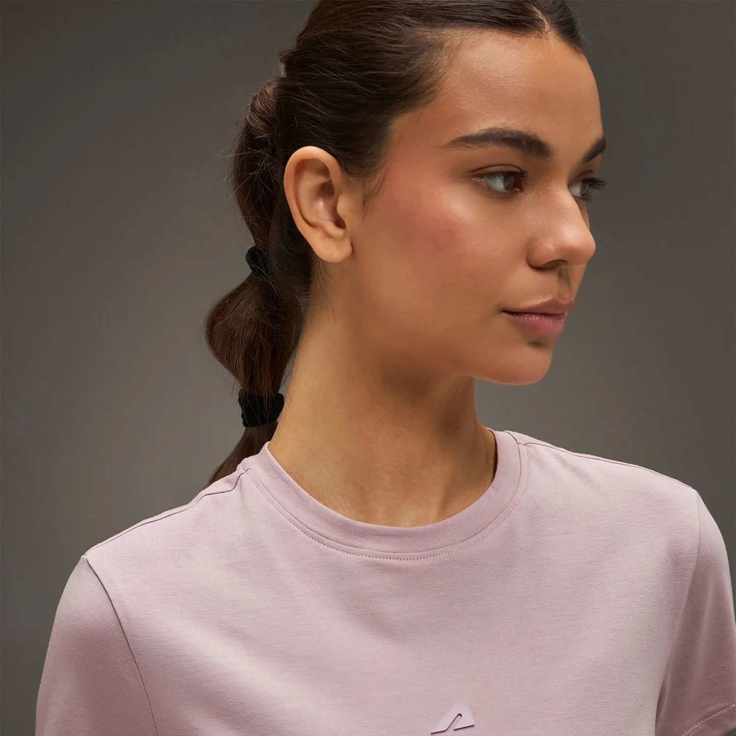 Women Essential Flared Cotton T-Shirt Soft Pink Recycled Polyester Blend Art Glow