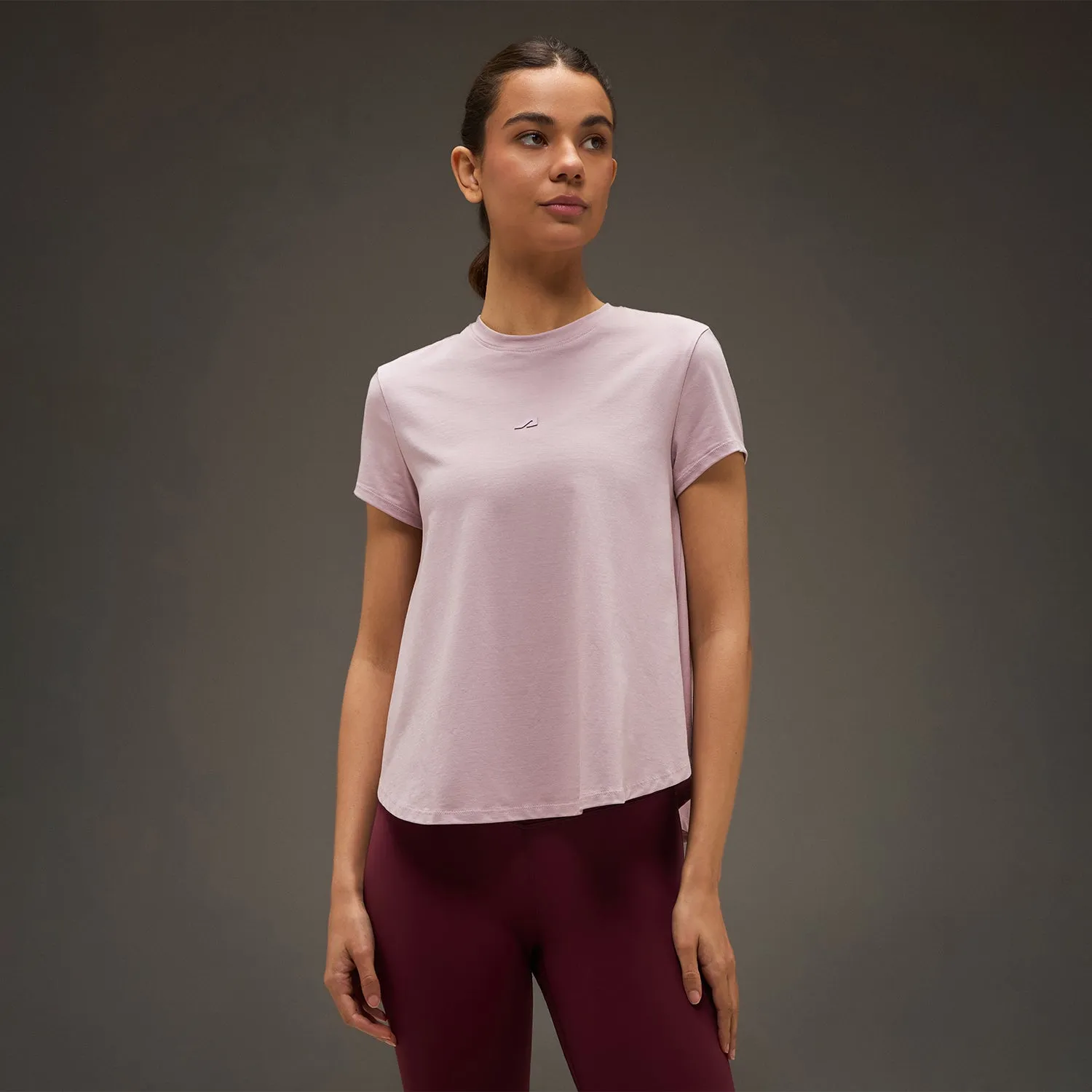 Women Essential Flared Cotton T-Shirt Soft Pink Fashion Forward MoistureManagementSystem