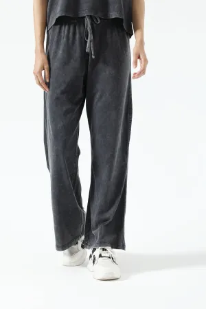 ACID WASH WIDE LEG TROUSERS Flexible Durability Quick Motion