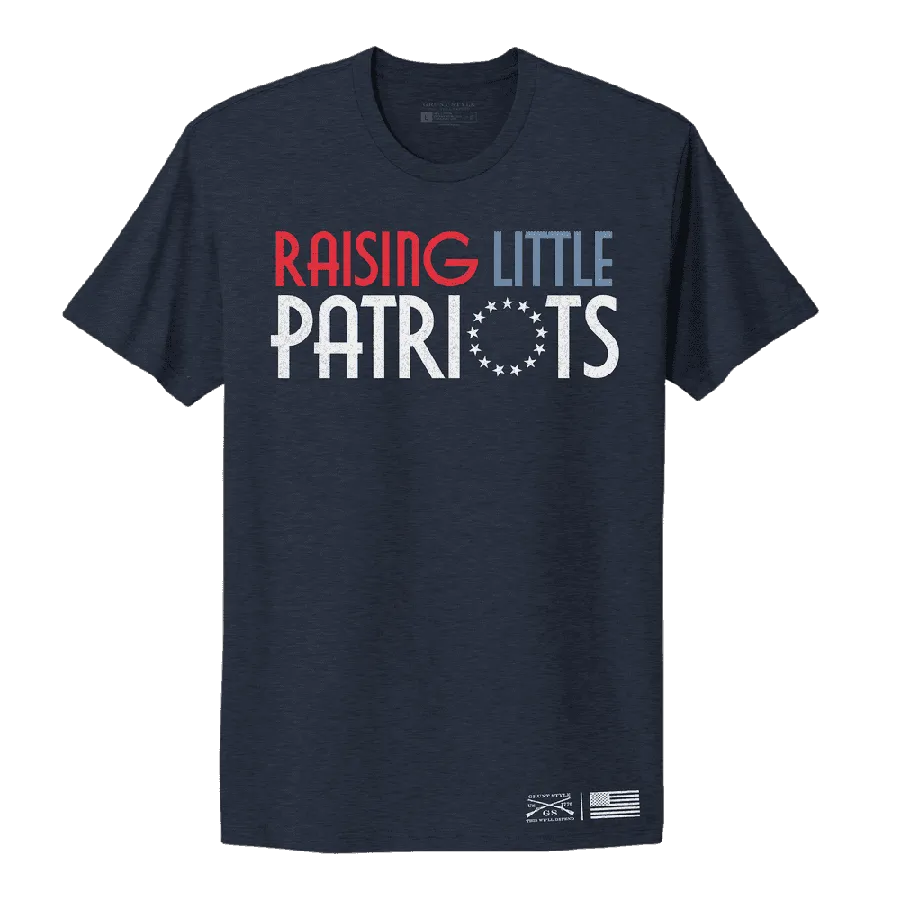 Bold Look Women's Raising Little Patriots Boyfriend Fit T-Shirt - Midnight Navy