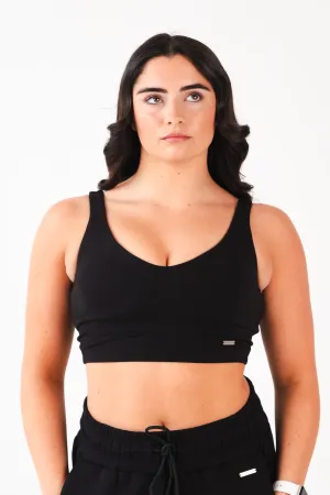 Recycled sports apparel Cami Style Sports Bra Black