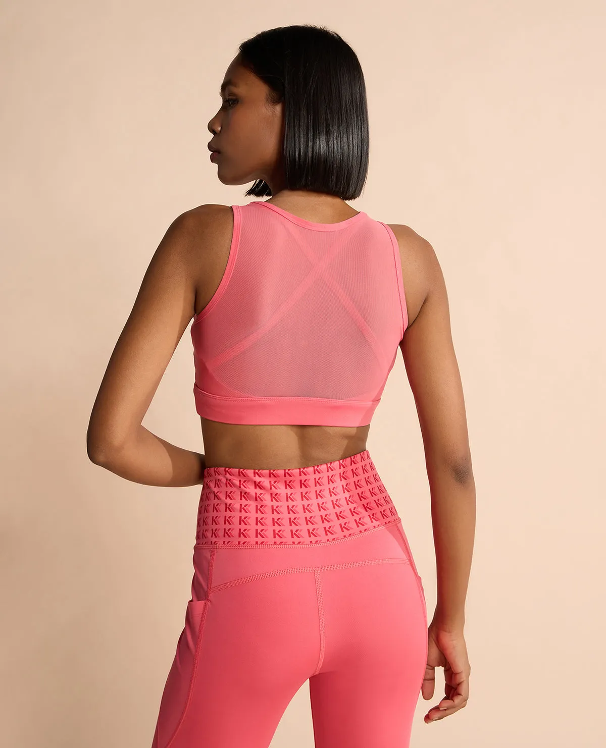 High Impact & Full Coverage Mesh Sports Bra Non-Irritating Fabric Embroidered edges seams