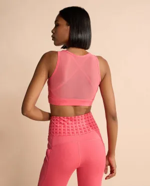 High Impact & Full Coverage Mesh Sports Bra Non-Irritating Fabric Embroidered edges seams