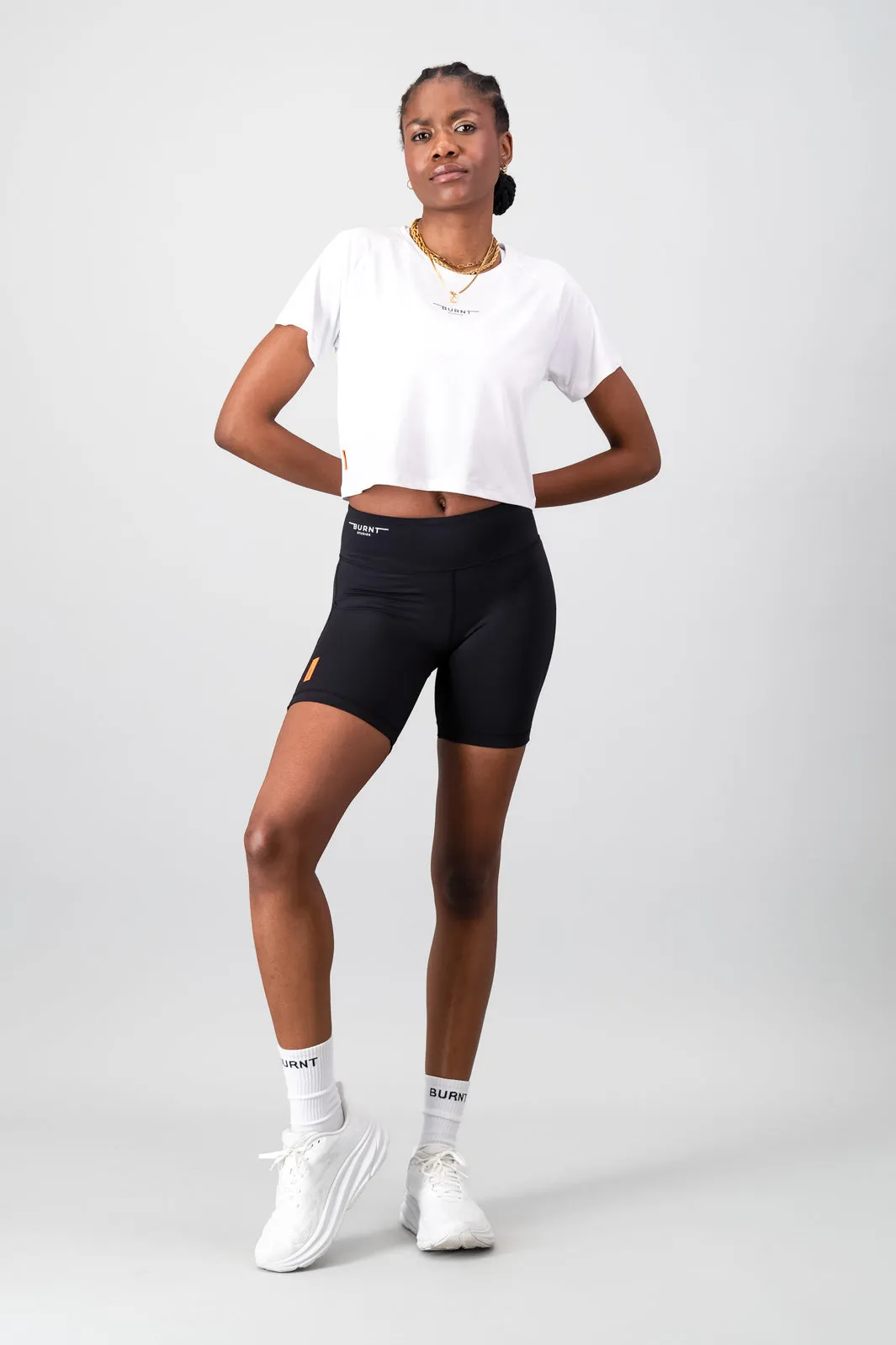 Essential Flow Tee - White Geometric precision Simple yet stylish