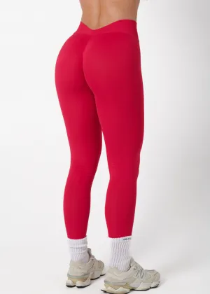 V SCULPT SEAMLESS LEGGINGS - CHERRY Luxury Choice Stretch Fit Light and Soft