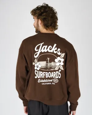 Tip Toe Heavyweight Crewneck - Brown Trendy Top Daily Wear