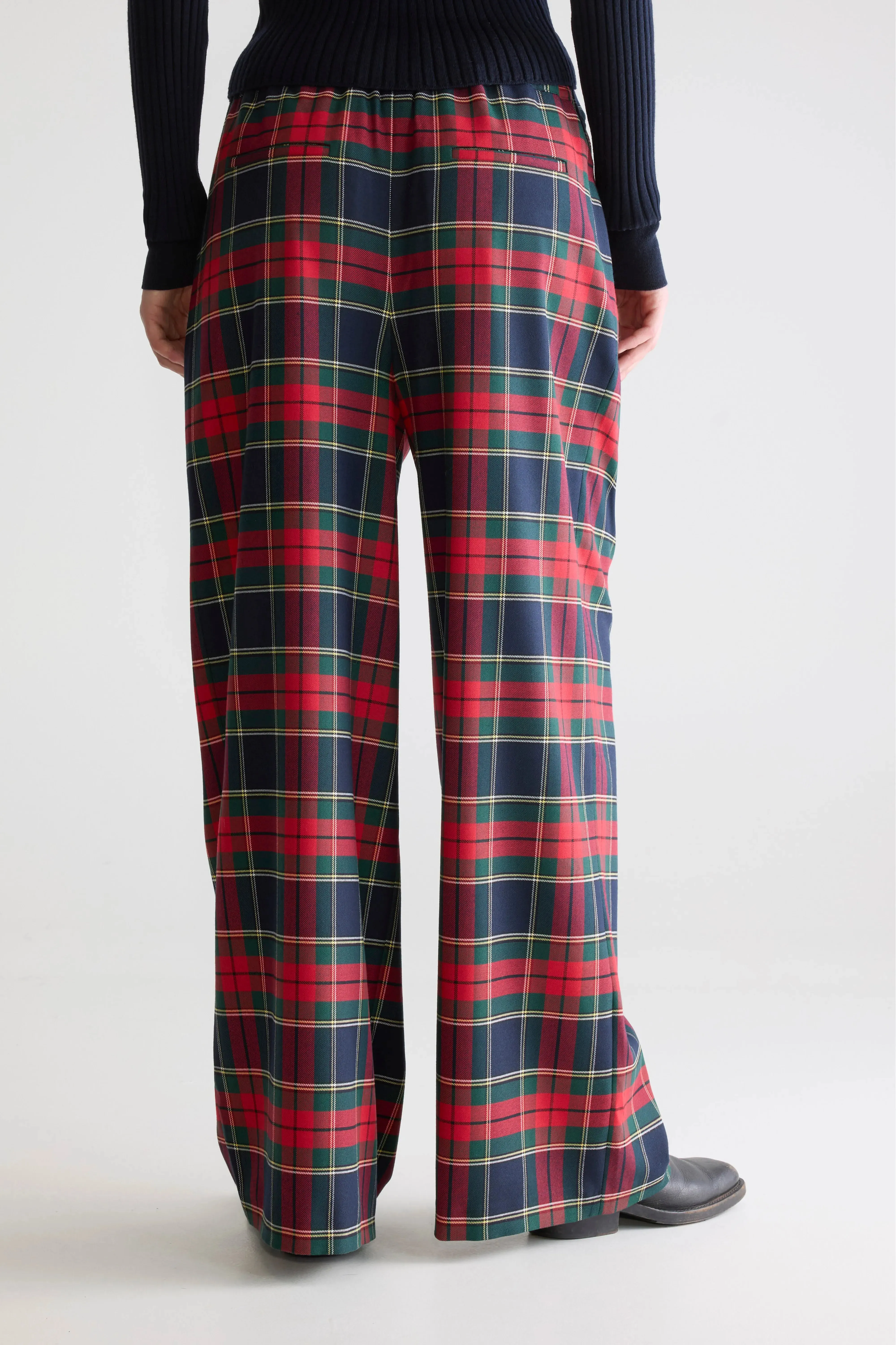 Vespa wide trousers (252 / W / CHECK B) Flexible Seam Functional Fashion