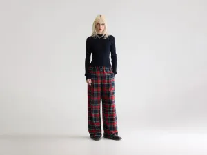 Smart Fit Feminine Cut Vespa wide trousers (252 / W / CHECK B)