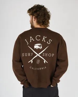Bus Stop Heavyweight Crewneck - Brown Classic Layer