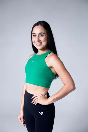 Green Unity Tank sports bra Breathable Closure