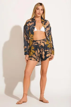 The Getaway Short - Kelp Flower EcoLinen retail industry Perfect Fit