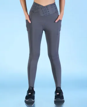Women Cross Waist Mid Rise Leggings Eco Friendly Gym Workout Contoured Fit