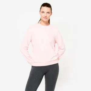Retro Print Unisex Apparel Sudadera Training Mujer Rosa Claro Cuello Redondo