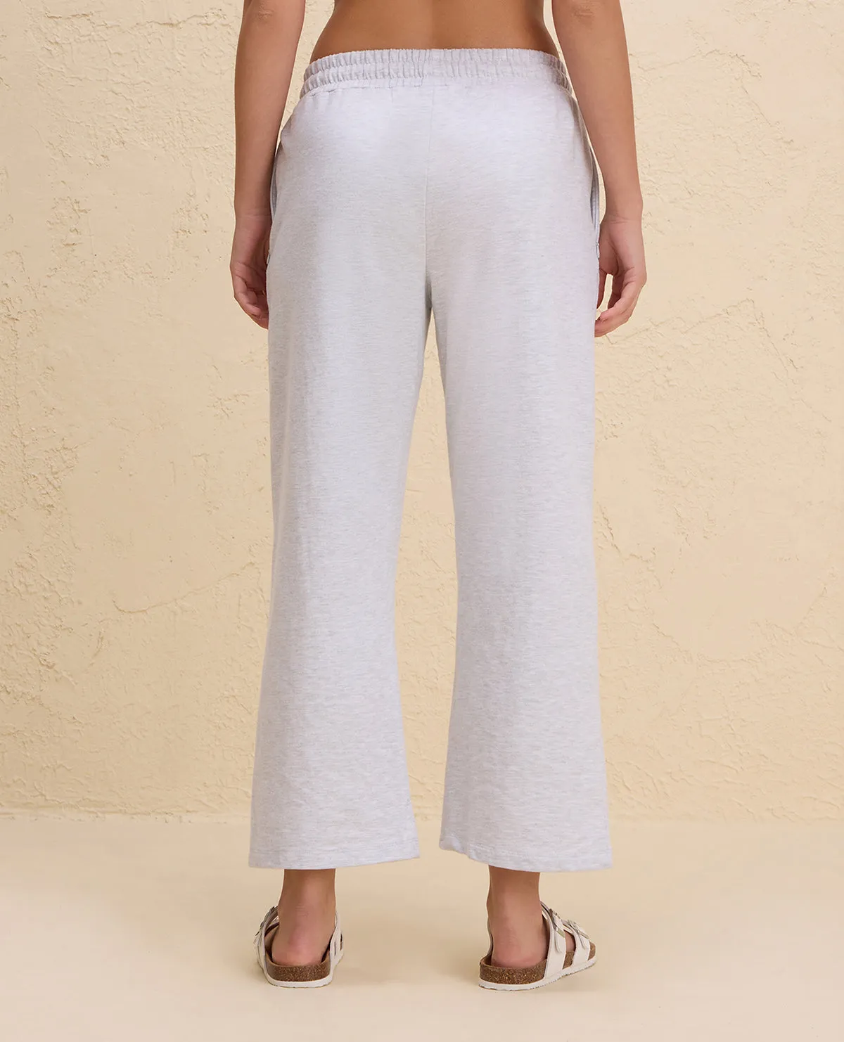 Clean Cut Cotton comfort Nykd By Nykaa Summer Essential Comfort Cotton Terry Lounge Pants -NYLE606-Grey Melange
