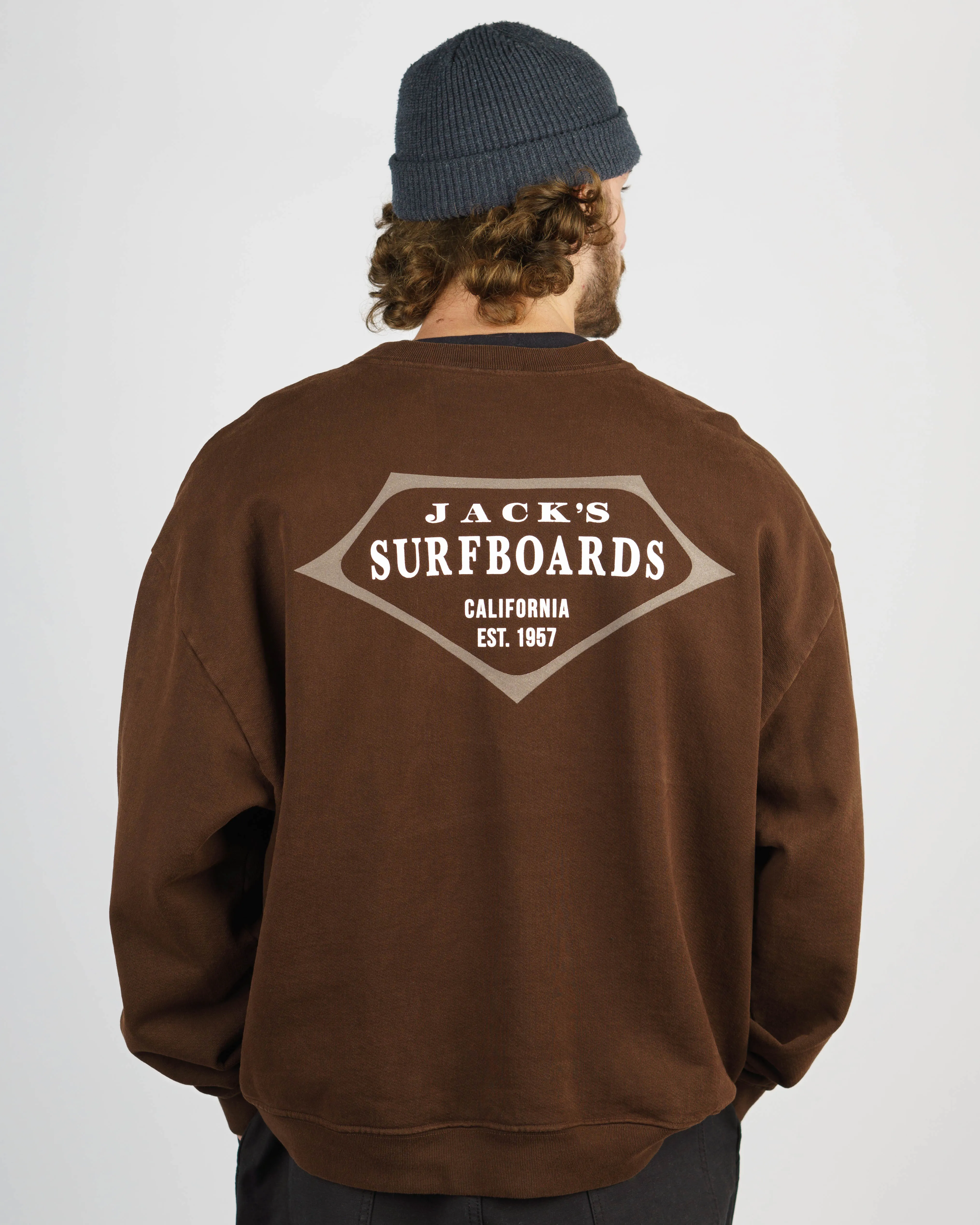 Retro Lam Heavyweight Crewneck - Brown Stylish Layer