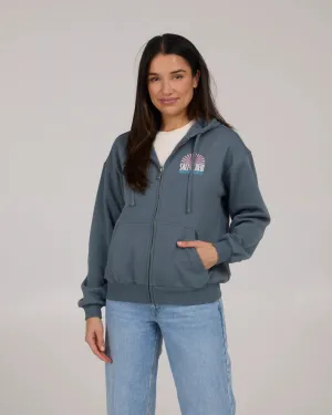 In The Rays Zip Fleece Hoodie - Fin Blue product brooch style product nautical charm