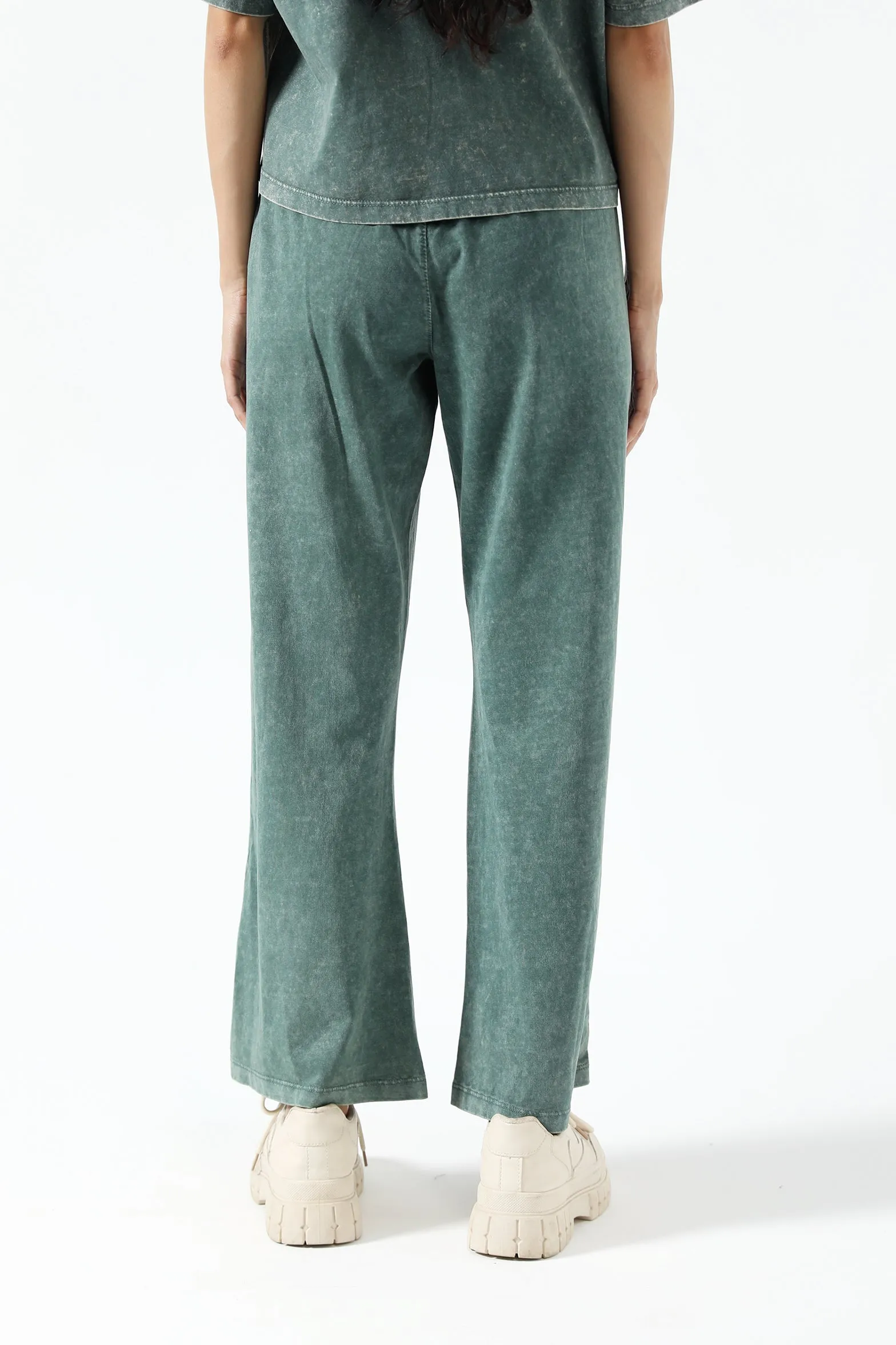 Comfort-First hypoallergenic ACID WASH WIDE LEG TROUSERS