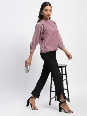 TumbleDry Safe Madame Swarovski Detailed Mock Neck Top