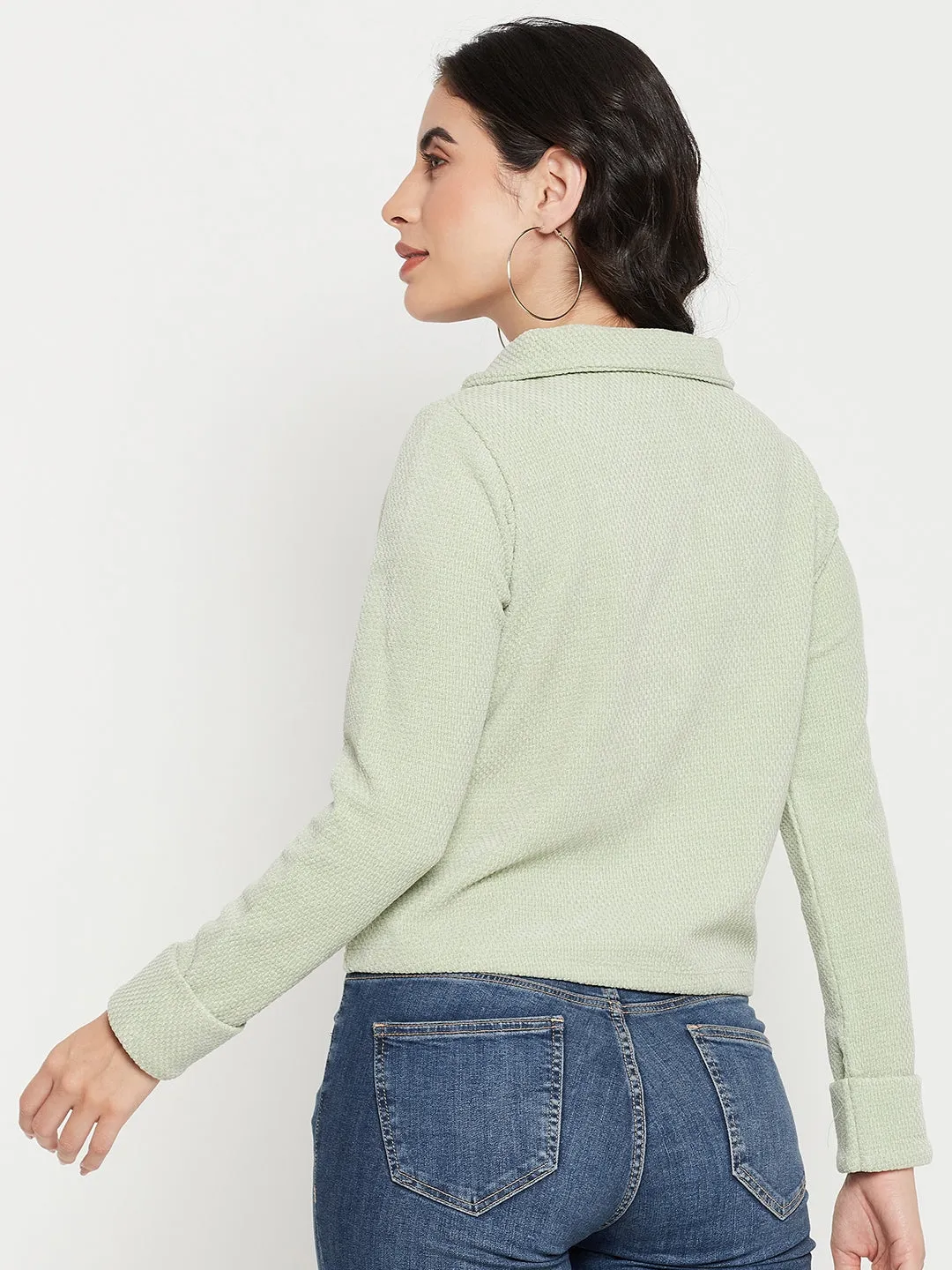 Madame Green Crop Top elastic waistband WearResistantHem