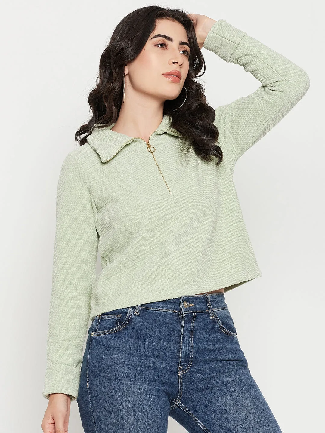 Madame Green Crop Top NonRestrictive Movement