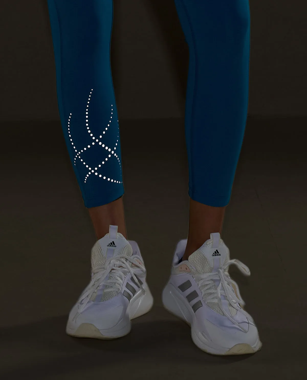 Quick Dry Camping Gear Nykd By Nykaa High Rise Legging with Reflective Print -NYK299-Teal