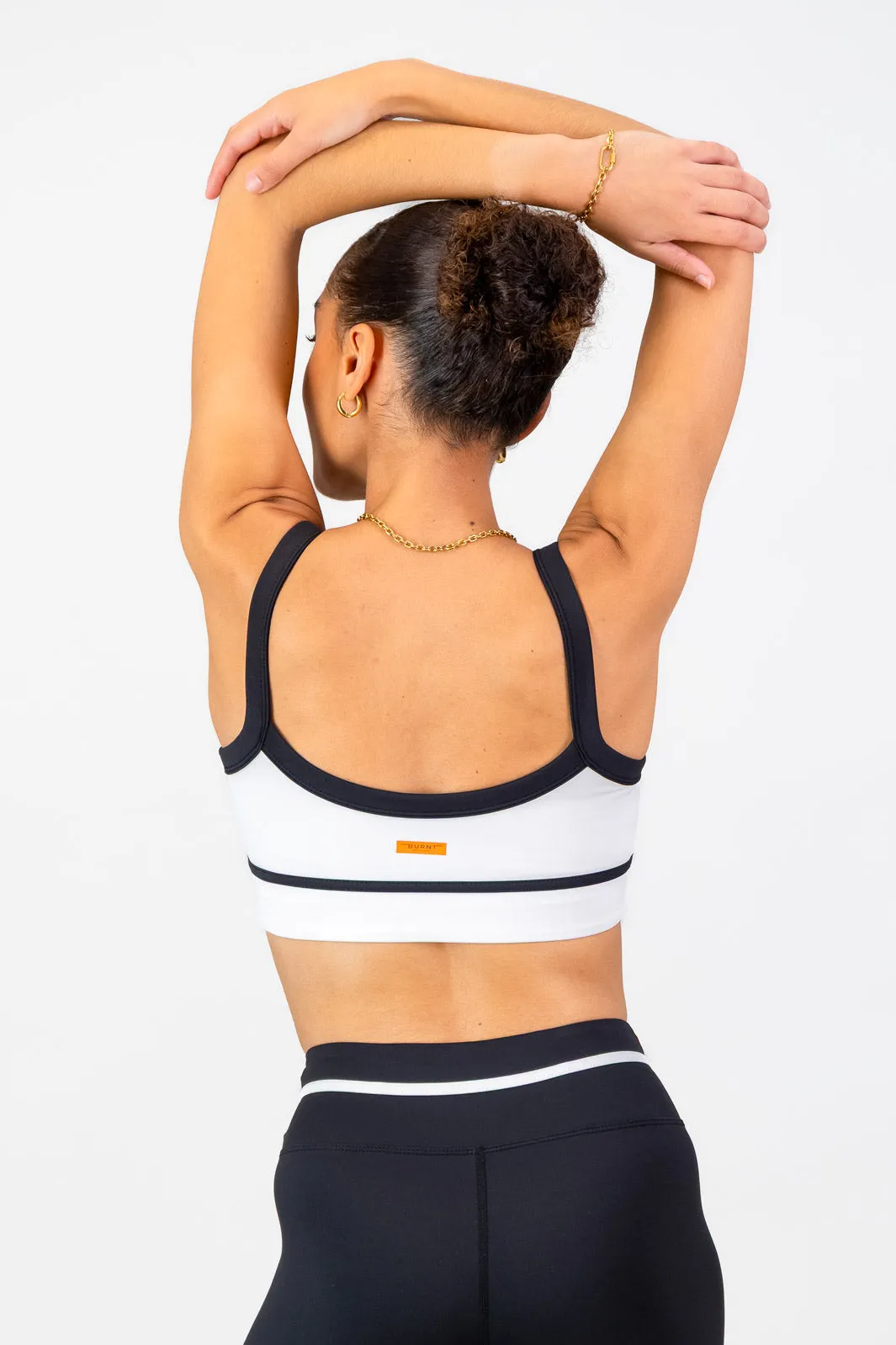 Smooth Lining Embellished Stella Sports Bra - White