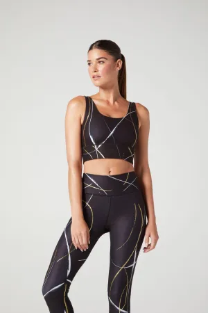 Option Wear It To Heart Julia Bra - Mysterion Foil Turtleneck seams Pilates outfit