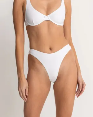 Lightweight Construction Classic Hi Cut Pant Bikini Bottom - White