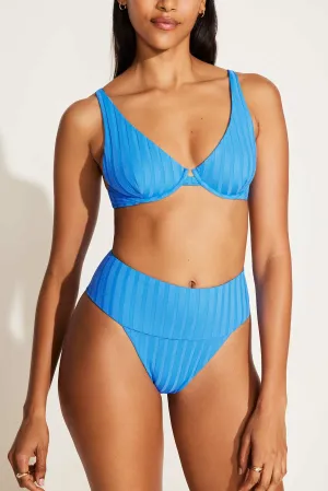 Secure Back Closure No Ride Up Design Rossi Halter Underwire Top - Dream Blue SuperRib