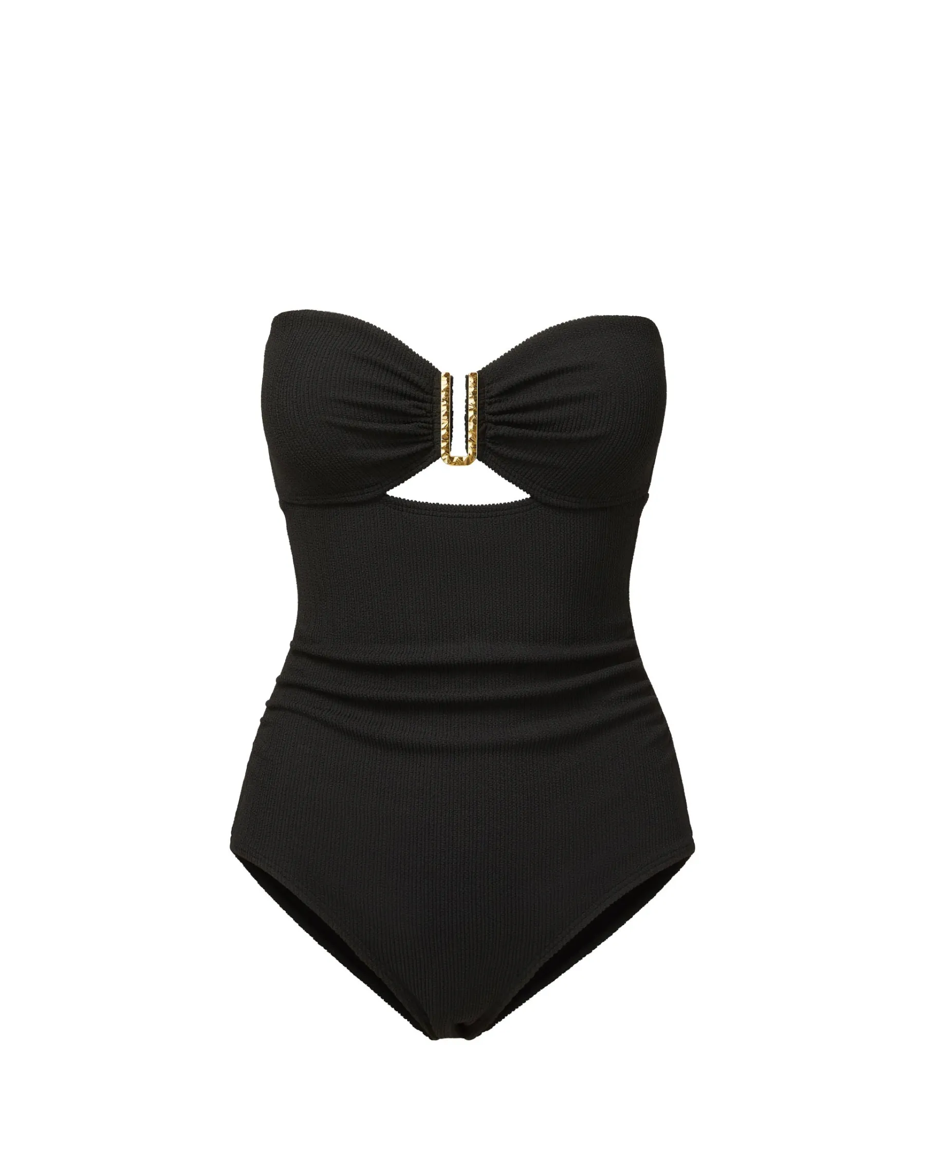 Lisa One Piece In Black Texture Sporty-Look