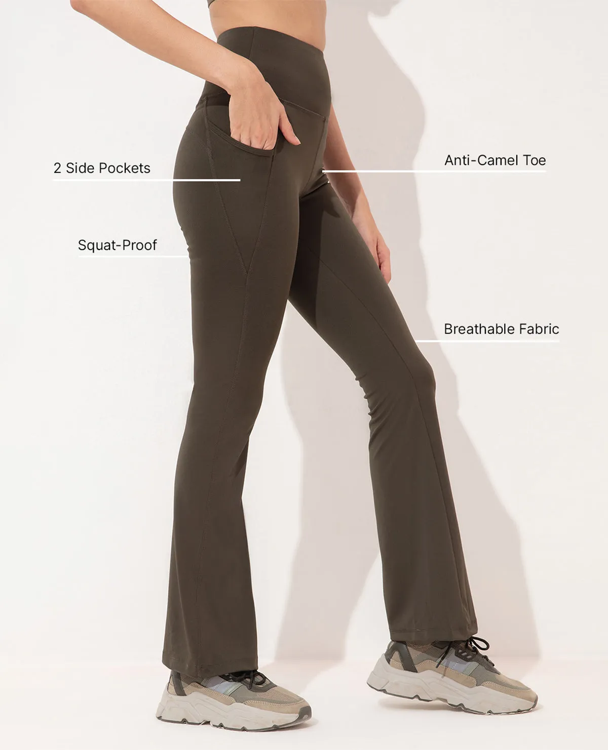 Women Stretchable Flared Pants Street Active