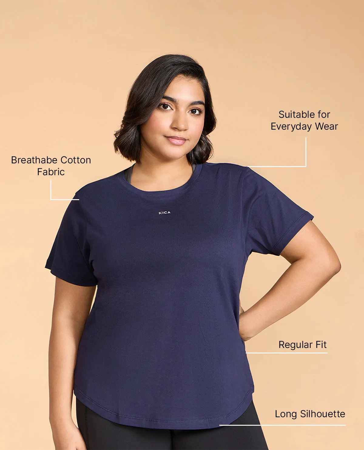 Women Solid Cotton Essential Top Fit for Everyone