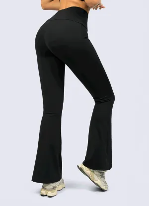 Fade Resistant Airport Travel PANT FLARE BASIC BLACK