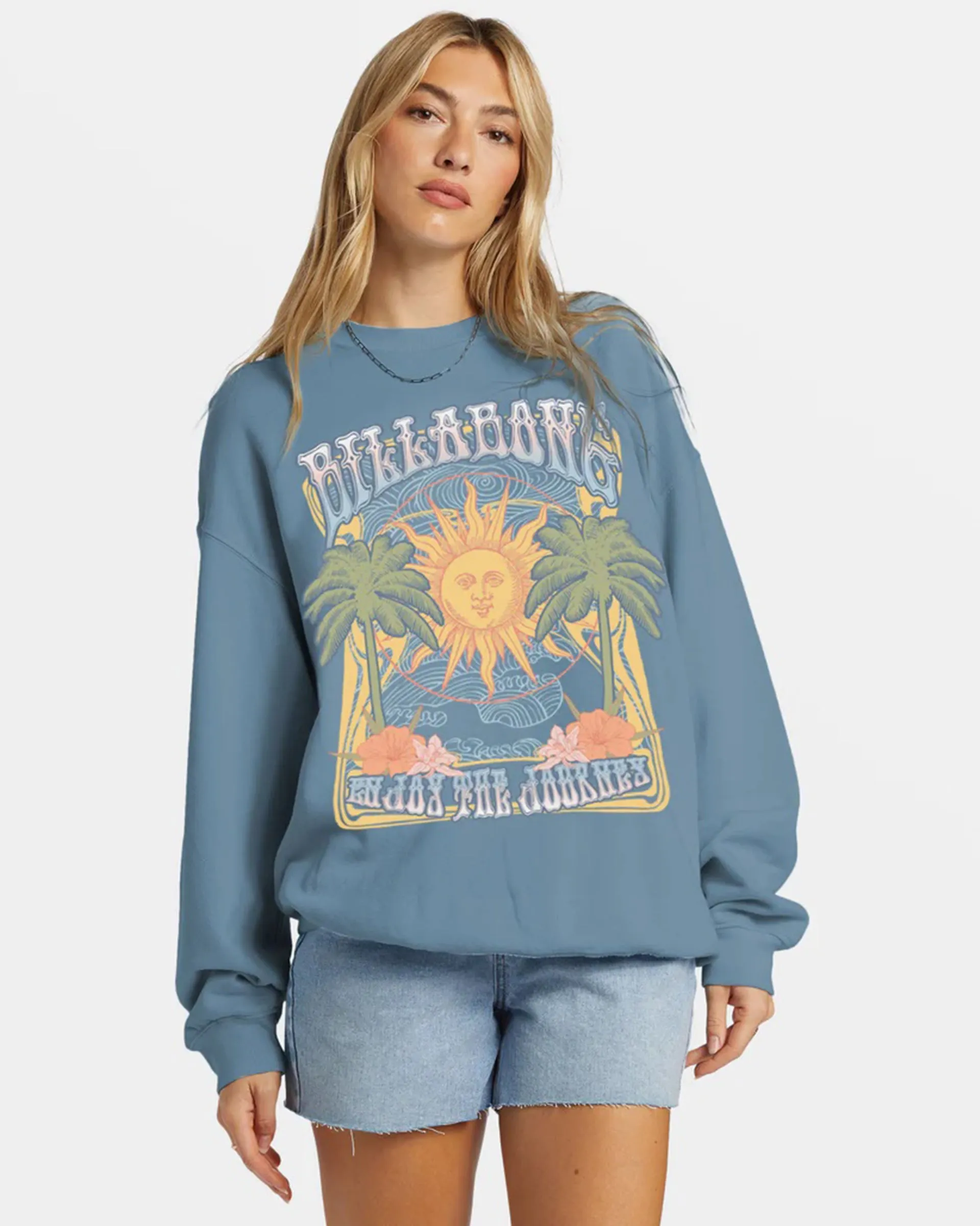 chain accents Customer Satisfaction Ride In Oversized Crewneck Sweatshirt