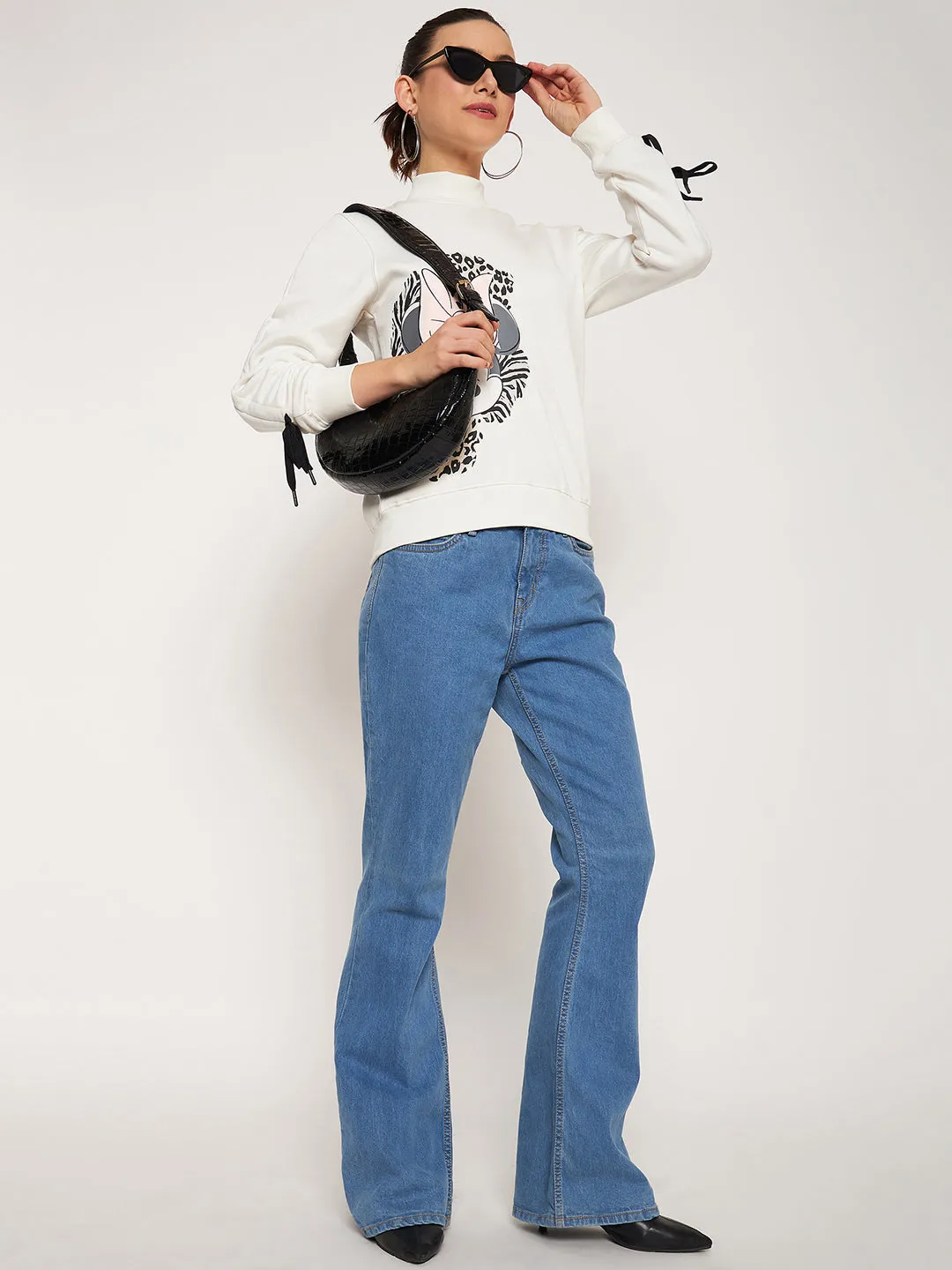 Short Madame Offwhite Disney Print Sweatshirt