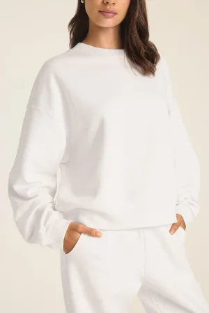 Dawn Crewneck - White French Terry appropriate for weekdays