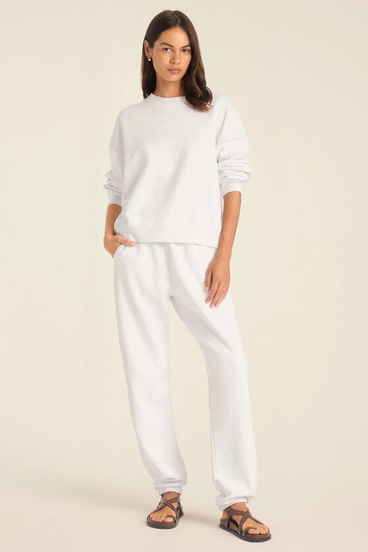 Dawn Crewneck - White French Terry Cozy clothing
