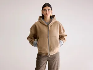 Fannel hooded sweatshirt (252 / W / SOIL) Street Fashion shoe accents